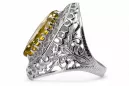 Sterling silver 925 Yellow Peridot Ring Vintage style vrc090s